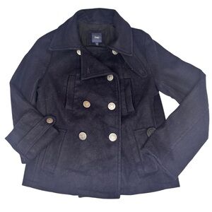 Gap Wool Blend Double-Breasted Peacoat Navy Blue